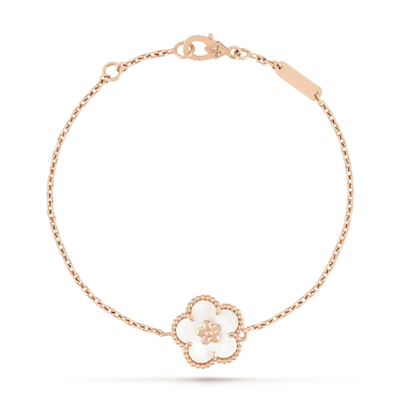 [🌹Rose💎]LUCKY WHITE MOP PLUM BLOSSOM  BRACELET