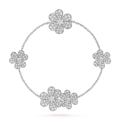 []FRIVOLE SILVER 5 FLOWERS BRACELET