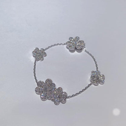 []FRIVOLE SILVER 5 FLOWERS BRACELET