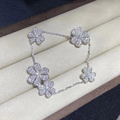 []FRIVOLE SILVER 5 FLOWERS BRACELET