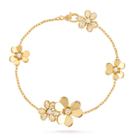 [🌹Rose💎]FRIVOLE GOLD 5 FLOWERS BRACELET
