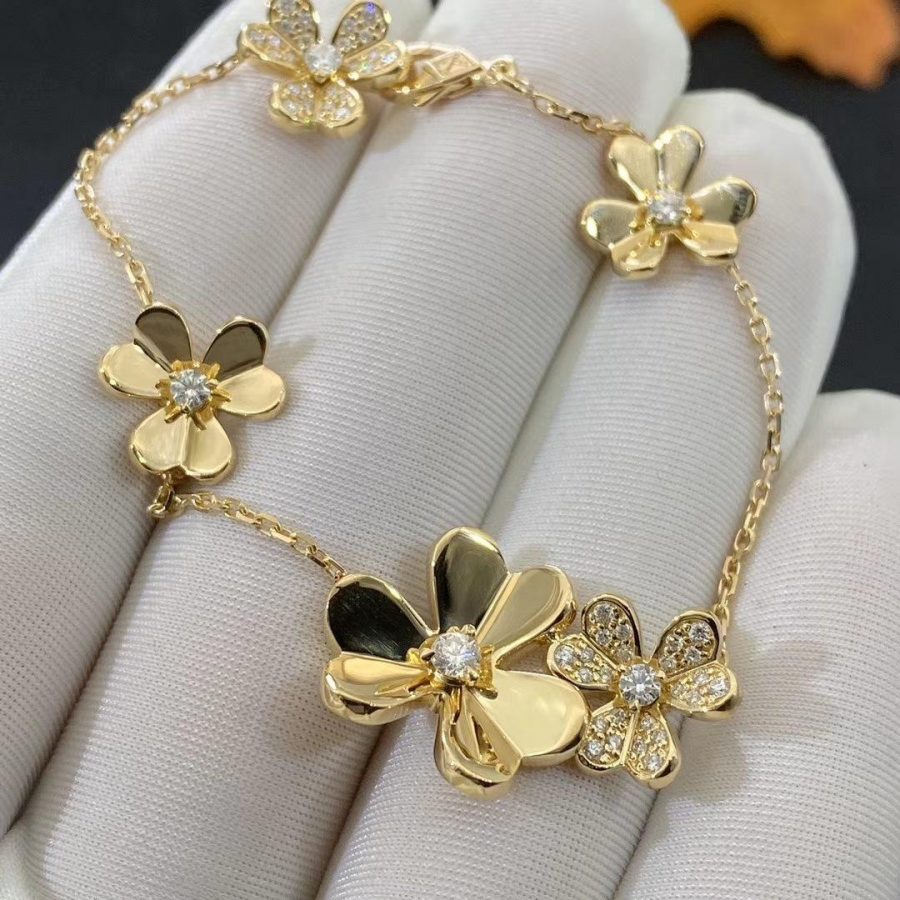 [Rose Jewelrys]FRIVOLE GOLD 5 FLOWERS BRACELET