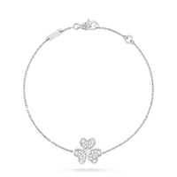 [🌹Rose💎]FRIVOLE SILVER FLOWER DIAMOND BRACELET
