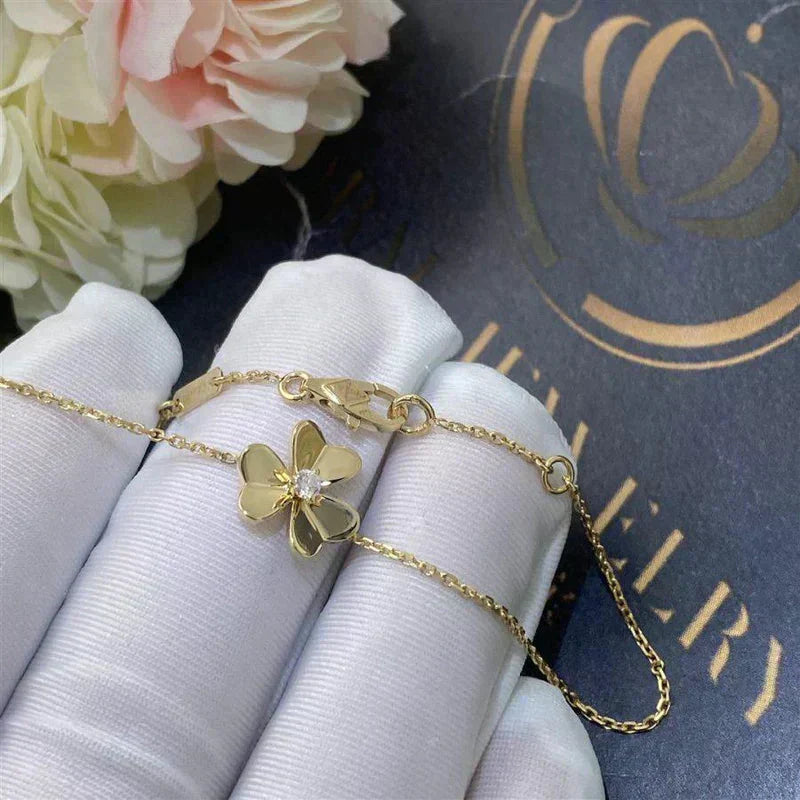 [Rose Jewelrys]FRIVOLE GOLD FLOWER PINK MALACHITE BRACELET