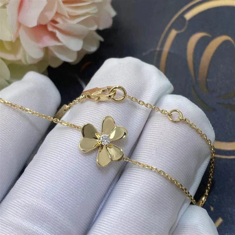 [Rose Jewelrys]FRIVOLE GOLD FLOWER PINK MALACHITE BRACELET