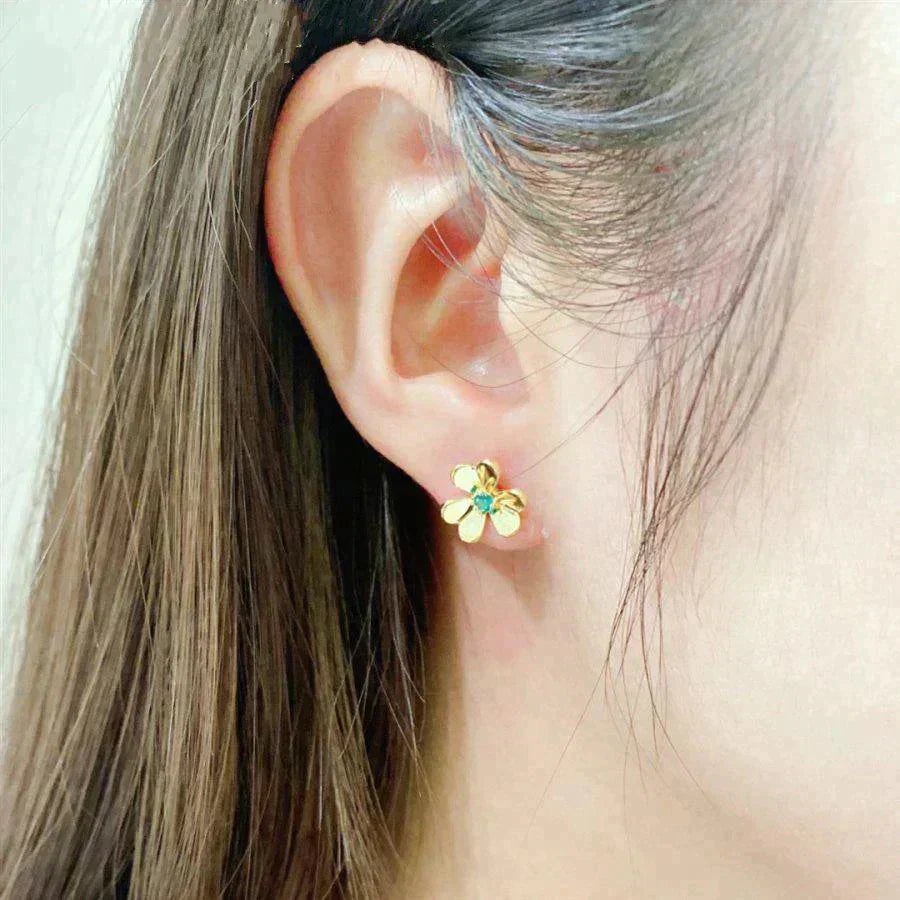 [Rose Jewelrys]FRIVOLE  FLOWER MALACHITE EARRINGS