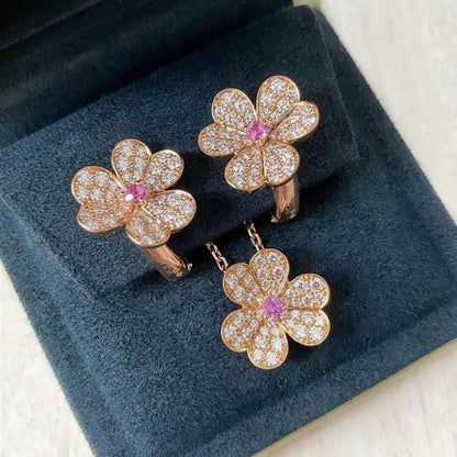 [Rose Jewelrys]FRIVOLE ROSE GOLD FLOWER DIAMOND NECKLACE