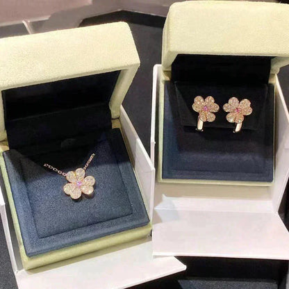 [Rose Jewelrys]FRIVOLE ROSE GOLD FLOWER DIAMOND NECKLACE