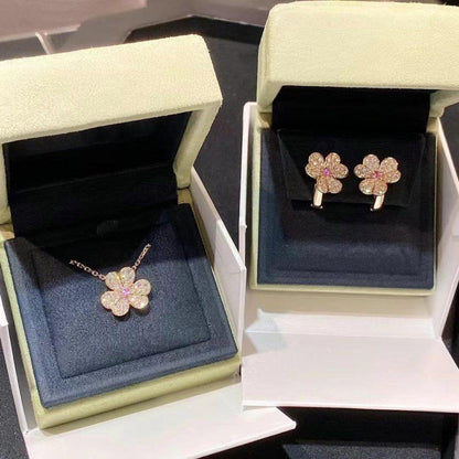 [Rose Jewelrys]FRIVOLE PINK GOLD FLOWER DIAMOND EARRINGS