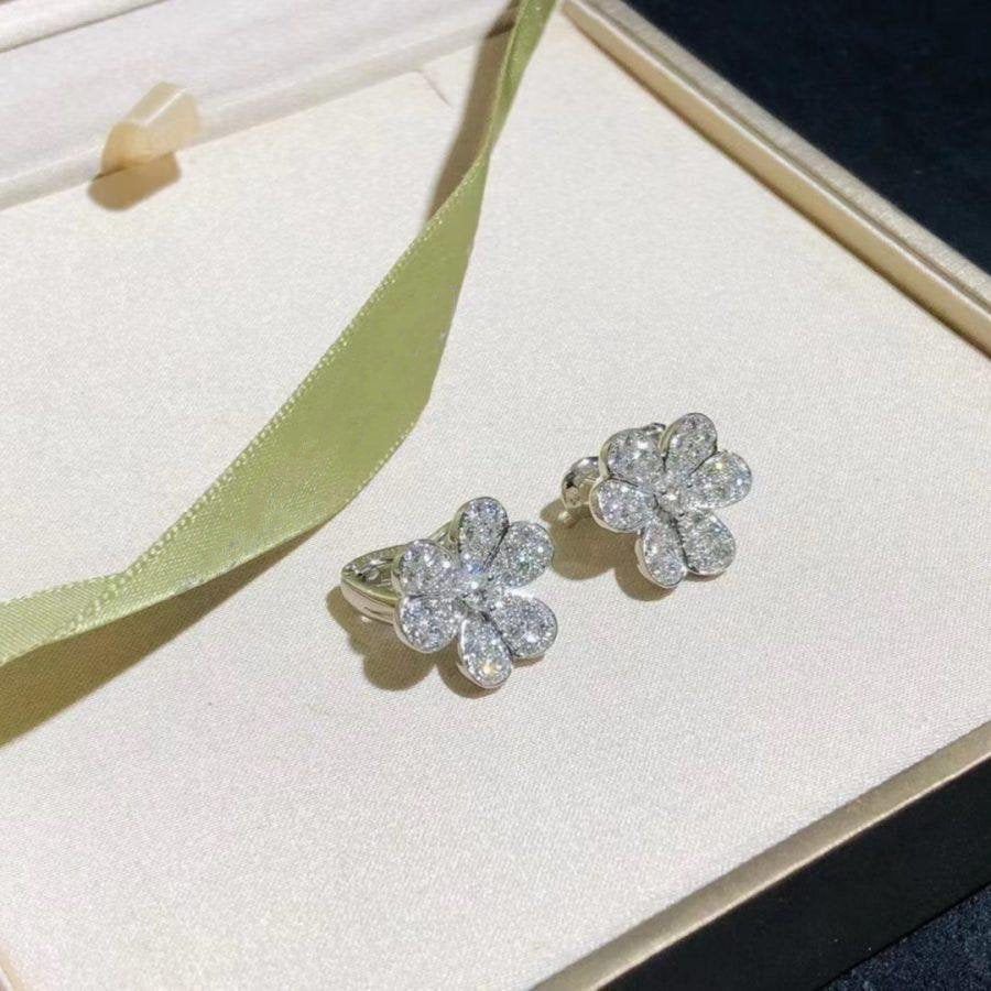 [Rose Jewelrys]FRIVOLE SILVER FLOWER DIAMOND EARRINGS