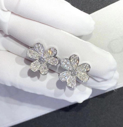 [Rose Jewelrys]FRIVOLE SILVER FLOWER DIAMOND EARRINGS