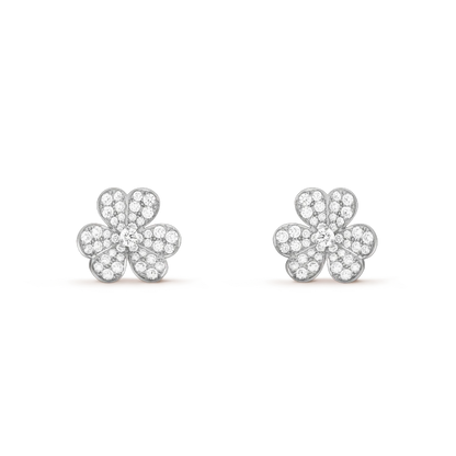 [Rose Jewelrys]FRIVOLE SILVER FLOWER DIAMOND EARRINGS