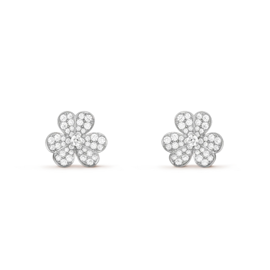 [Rose Jewelrys]FRIVOLE SILVER FLOWER DIAMOND EARRINGS