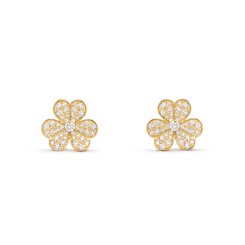 [Rose Jewelrys]FRIVOLE GOLD FLOWER DIAMOND EARRINGS