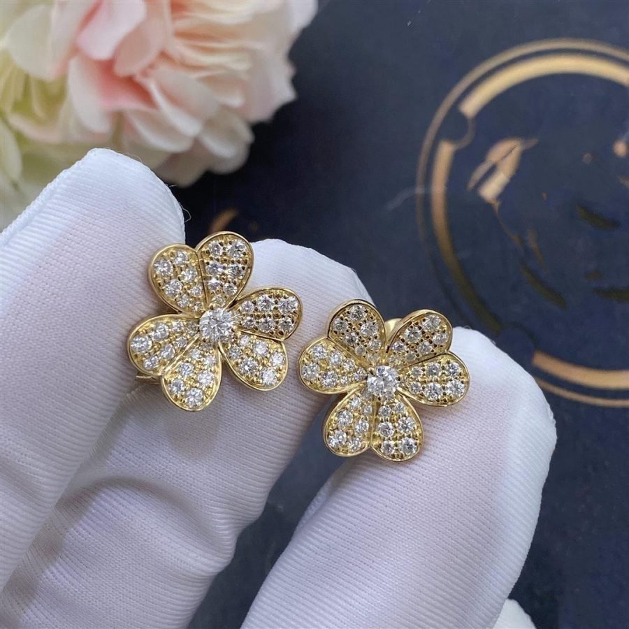 [Rose Jewelrys]FRIVOLE GOLD FLOWER DIAMOND EARRINGS