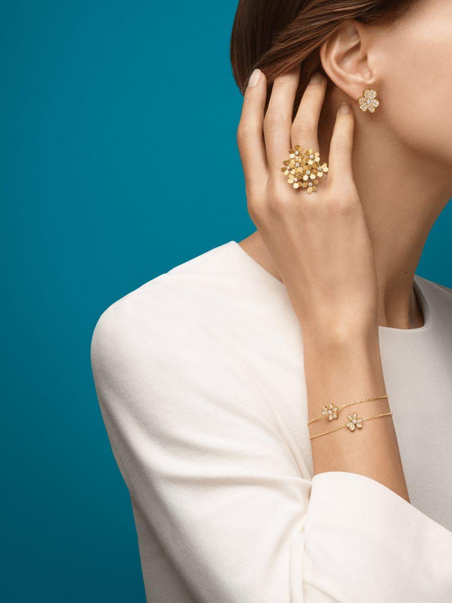 [Rose Jewelrys]FRIVOLE GOLD FLOWER DIAMOND EARRINGS