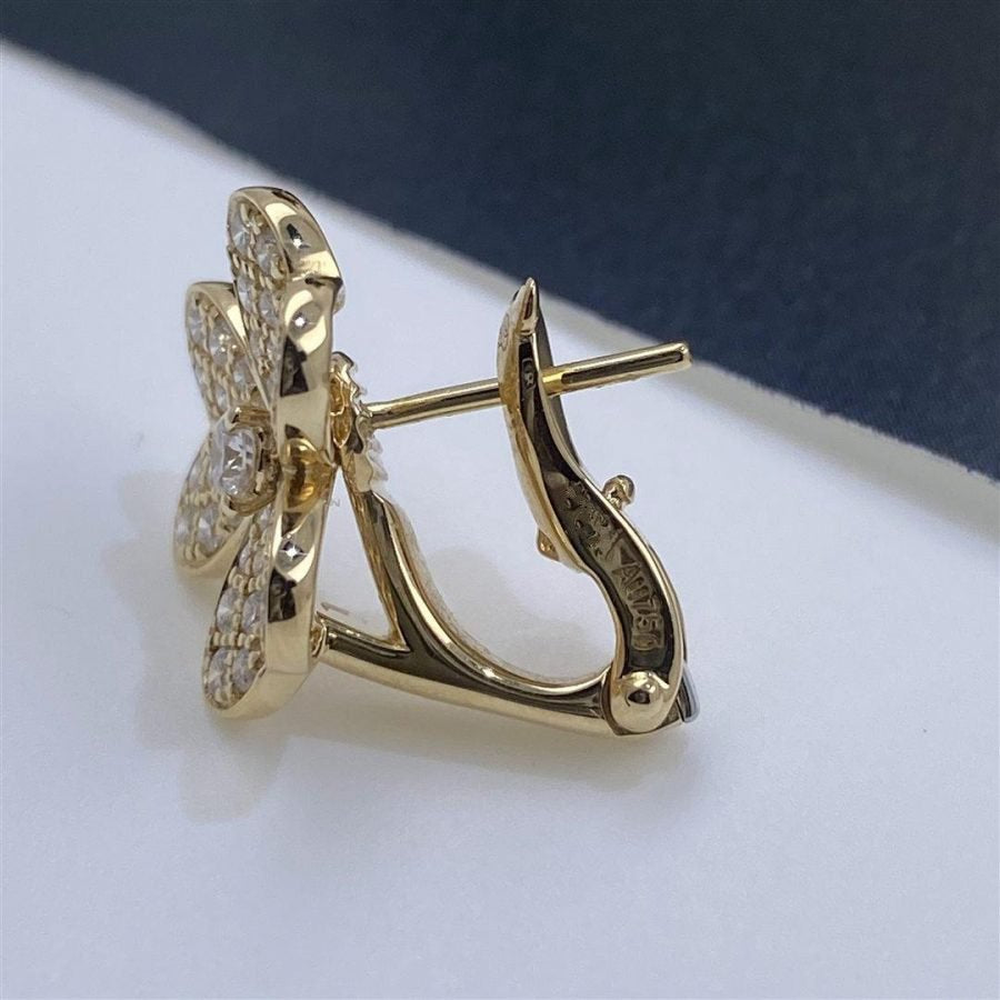 [Rose Jewelrys]FRIVOLE GOLD FLOWER DIAMOND EARRINGS
