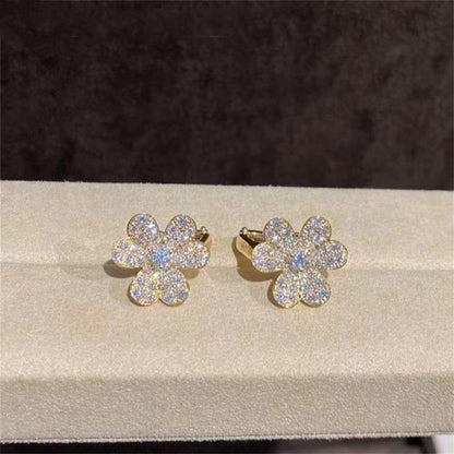 [Rose Jewelrys]FRIVOLE GOLD FLOWER DIAMOND EARRINGS
