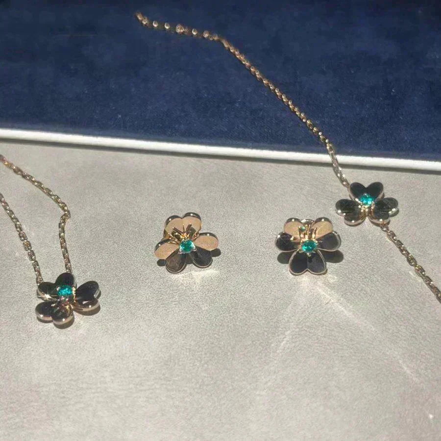[Rose Jewelrys]FRIVOLE  FLOWER MALACHITE EARRINGS