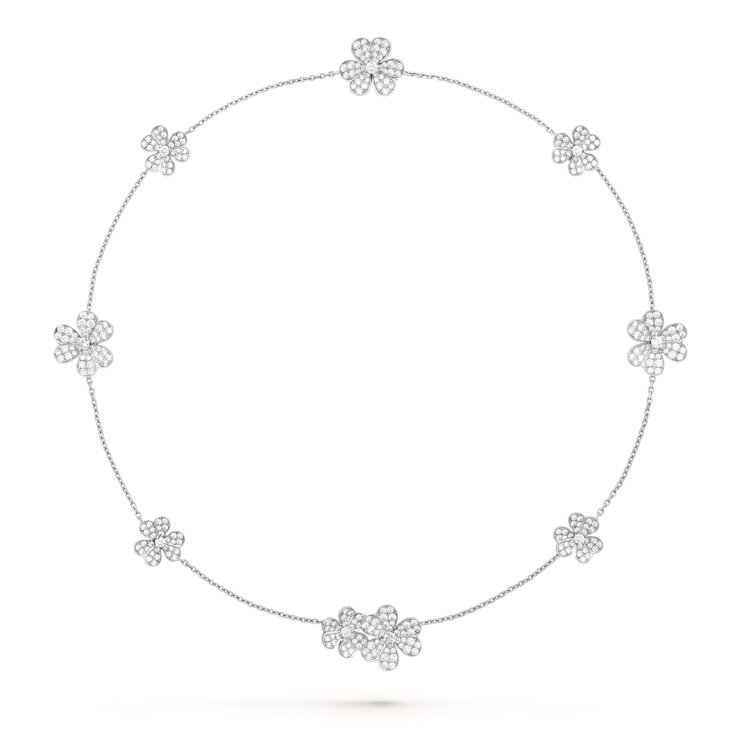 [🌹Rose💎]FRIVOLE SILVER 9 FLOWERS NECKLACE