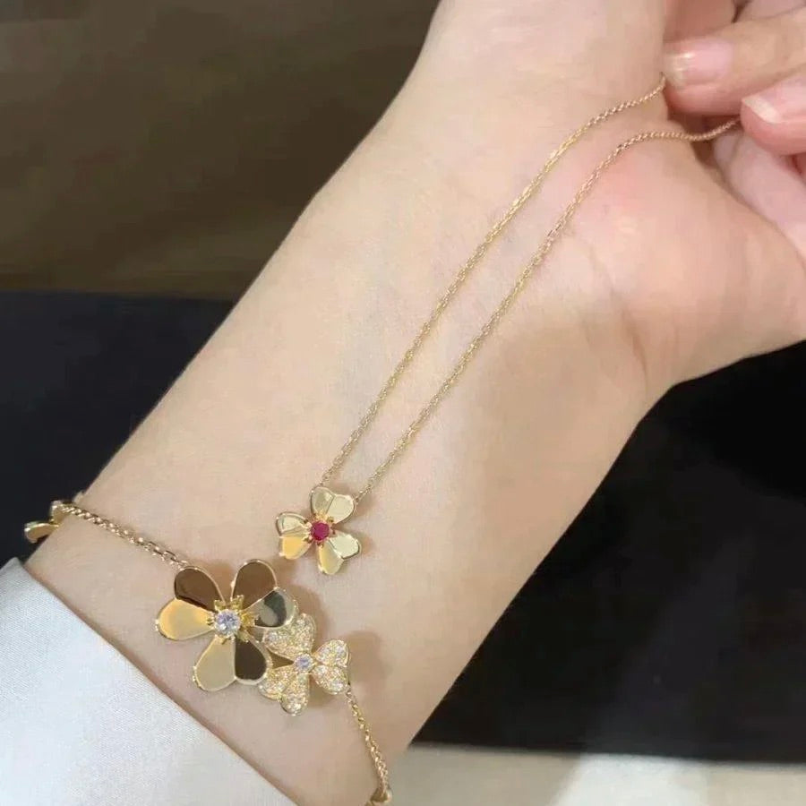 [Rose Jewelrys]FRIVOLE GOLD FLOWER NECKLACE