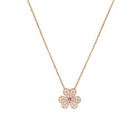 [🌹Rose💎]FRIVOLE ROSE GOLD FLOWER DIAMOND NECKLACE