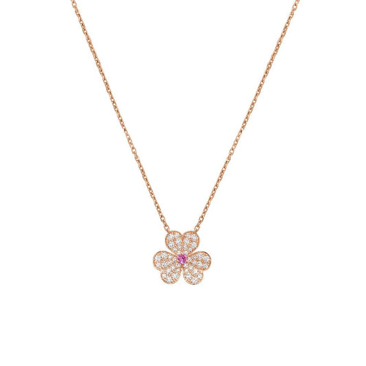 [Rose Jewelrys]FRIVOLE ROSE GOLD FLOWER DIAMOND NECKLACE
