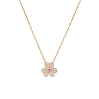 [🌹Rose💎]FRIVOLE ROSE GOLD FLOWER DIAMOND NECKLACE