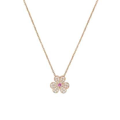[Rose Jewelrys]FRIVOLE ROSE GOLD FLOWER DIAMOND NECKLACE