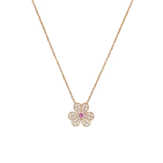 [Rose Jewelrys]FRIVOLE ROSE GOLD FLOWER DIAMOND NECKLACE
