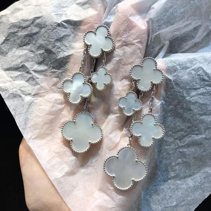 [Rose Jewelrys]CLOVER EARRINGS WHITE MOP 4 MOTIFS SILVER