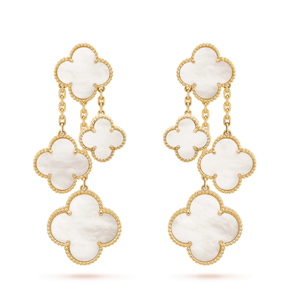 [Rose Jewelrys]CLOVER EARRINGS WHITE MOP 4 MOTIFS GOLD