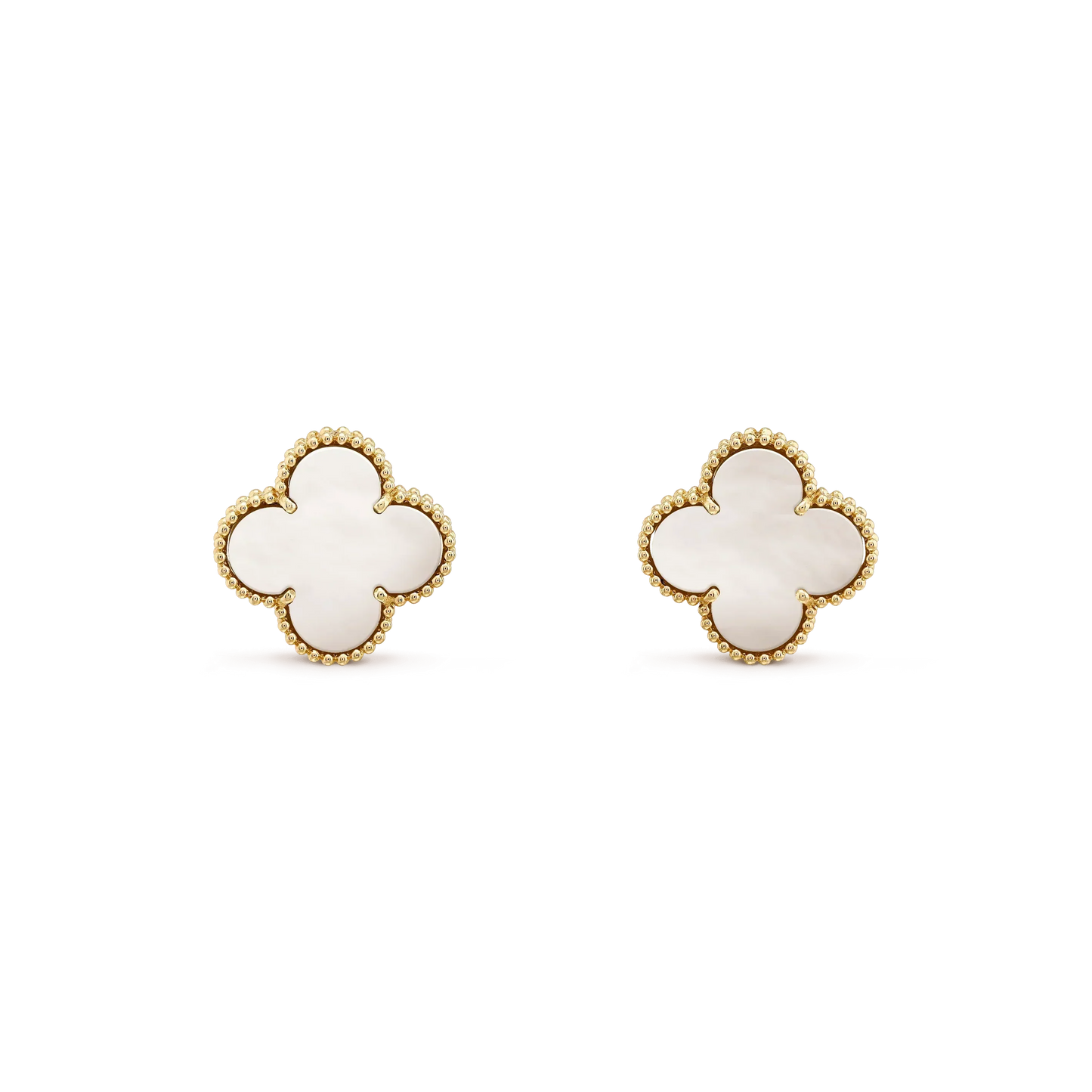 [Rose Jewelrys]CLOVER MEDIUM 1 MOTIFS  WHITE MOP STUD EARRINGS