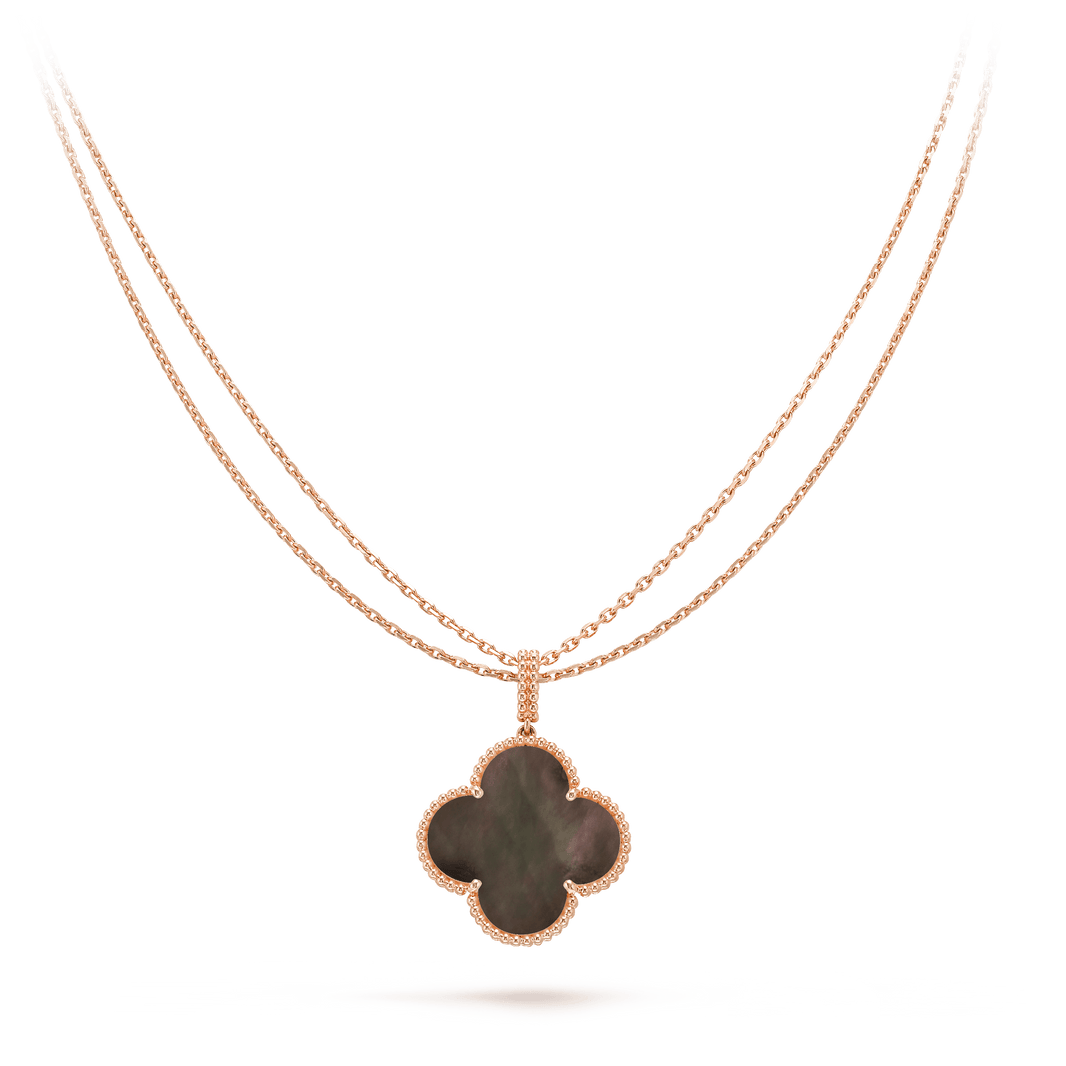 [🌹Rose💎]CLOVER 25MM GOLD DARK MOP BIG CLOVER NECKLACE