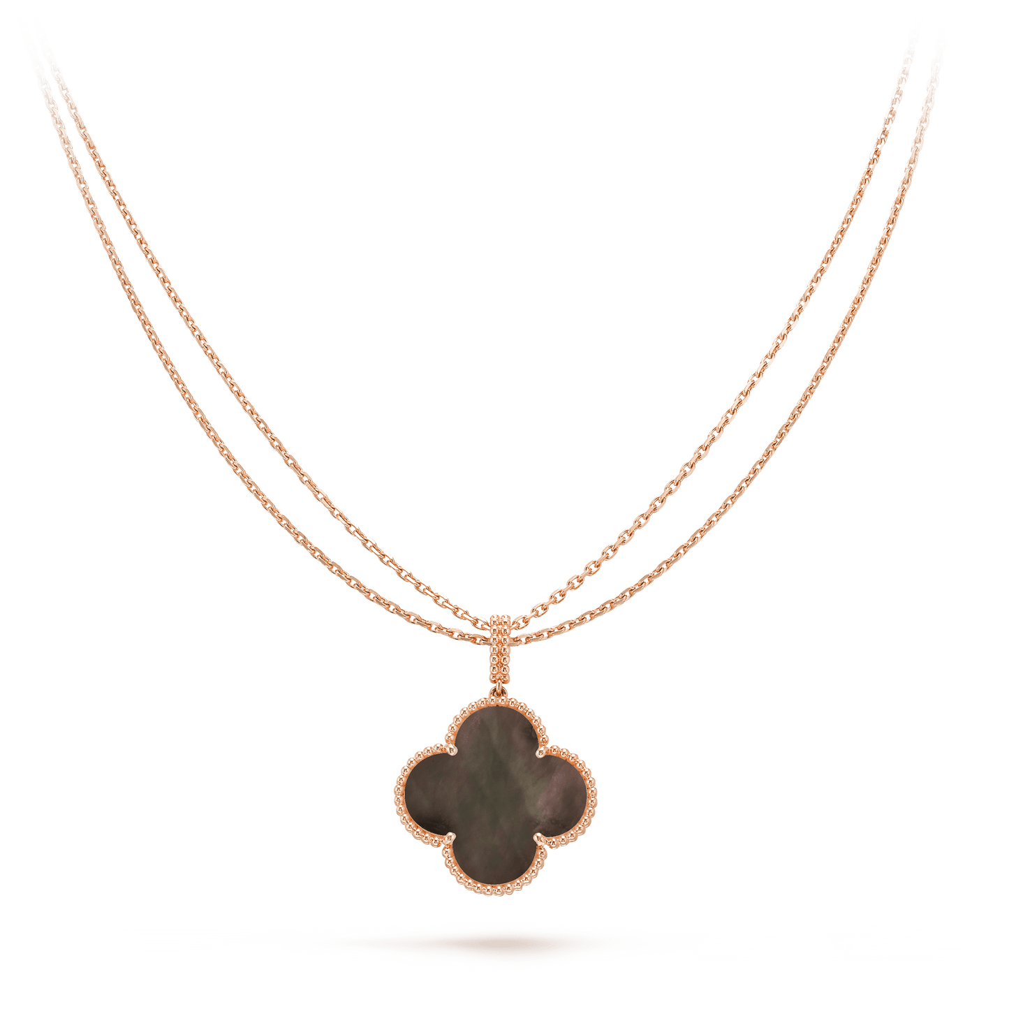 [Rose Jewelrys]CLOVER 25MM GOLD DARK MOP BIG CLOVER NECKLACE