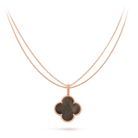 [🌹Rose💎]CLOVER 25MM GOLD DARK MOP BIG CLOVER NECKLACE