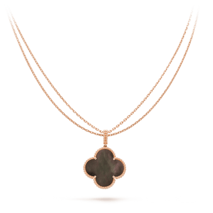 [Rose Jewelrys]CLOVER 25MM GOLD DARK MOP BIG CLOVER NECKLACE