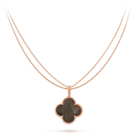 [🌹Rose💎]CLOVER 25MM GOLD DARK MOP BIG CLOVER NECKLACE
