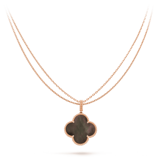 [Rose Jewelrys]CLOVER 25MM GOLD DARK MOP BIG CLOVER NECKLACE