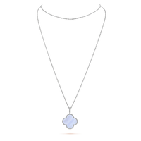 [🌹Rose💎]CLOVER SILVER CHALCEDONY BIG CLOVER NECKLACE