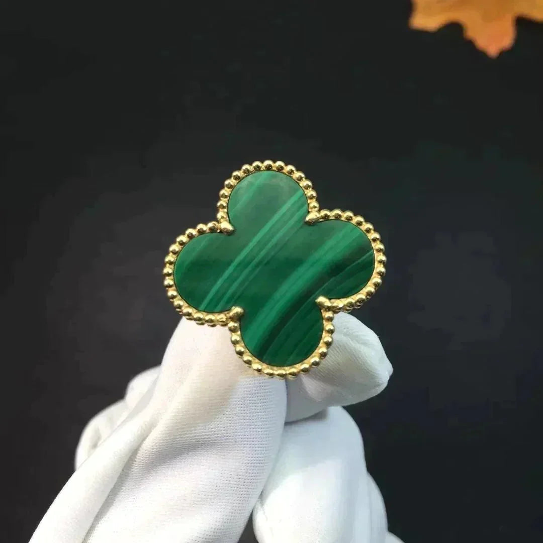 [Rose Jewelrys]CLOVER MALACHITE RING