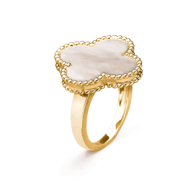 [🌹Rose💎]CLOVER WHITE MOP RING