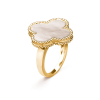 [🌹Rose💎]CLOVER WHITE MOP RING