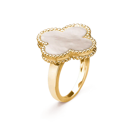 [🌹Rose💎]CLOVER WHITE MOP RING