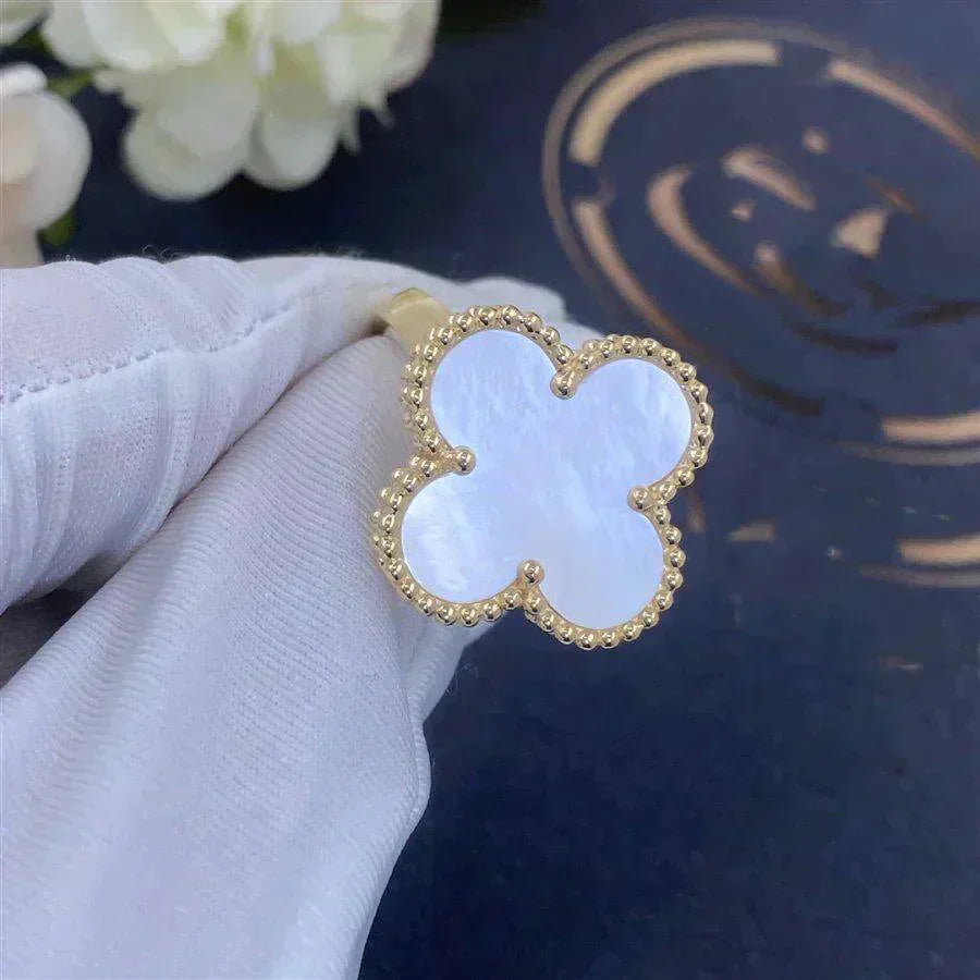 [Rose Jewelrys]CLOVER WHITE MOP RING