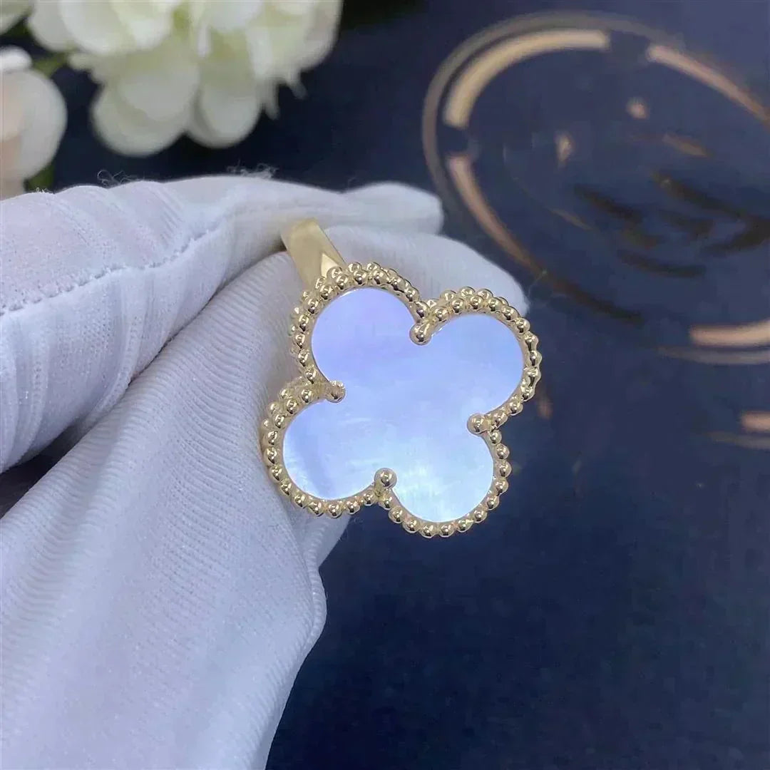 [Rose Jewelrys]CLOVER WHITE MOP RING