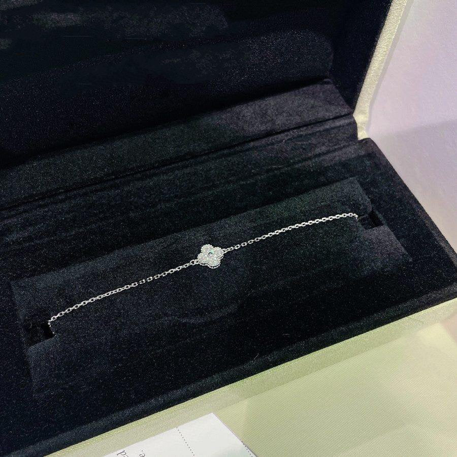 [🌹Rose💎]CLOVER  SINGLE FLOWER BRACELET SILVER