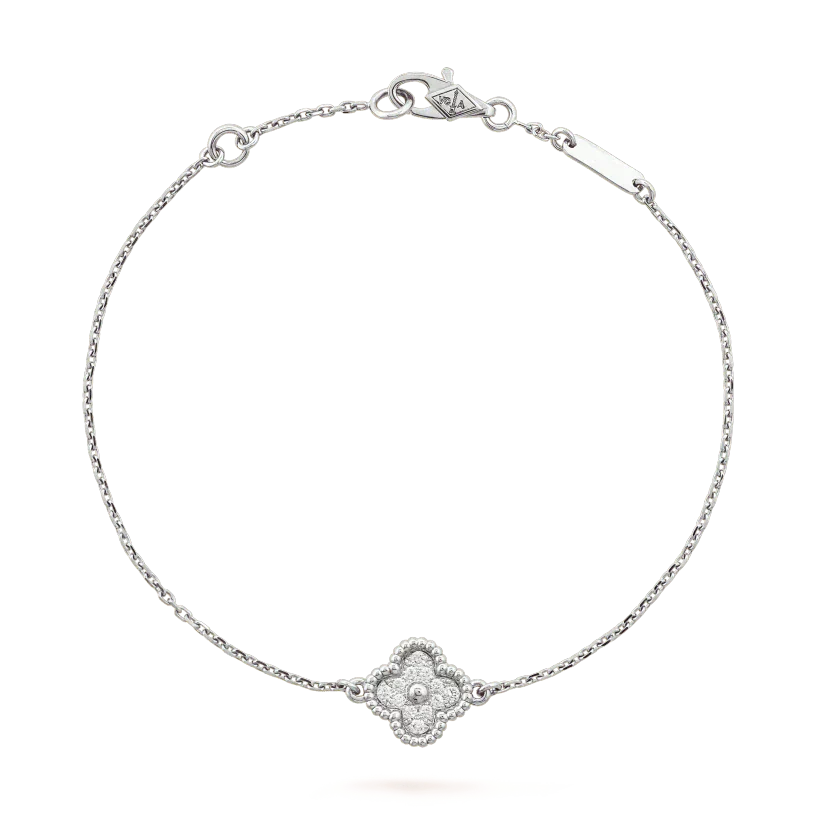 [🌹Rose💎]CLOVER  SINGLE FLOWER BRACELET SILVER