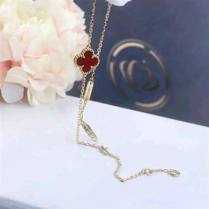 [Rose Jewelrys]CLOVER  CARNELIAN SINGLE FLOWER BRACELET