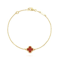 [🌹Rose💎]CLOVER  CARNELIAN SINGLE FLOWER BRACELET